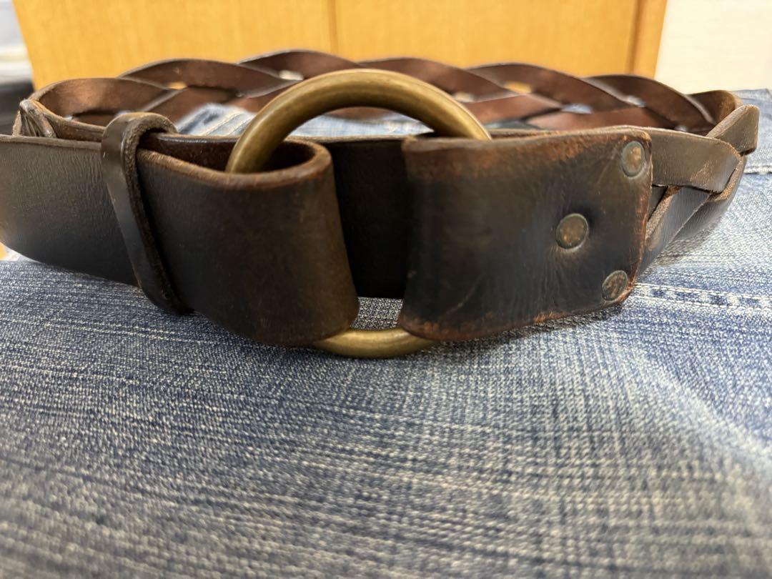 【レア】RRL メッシュ リングベルト 34インチ　ビンテージ
