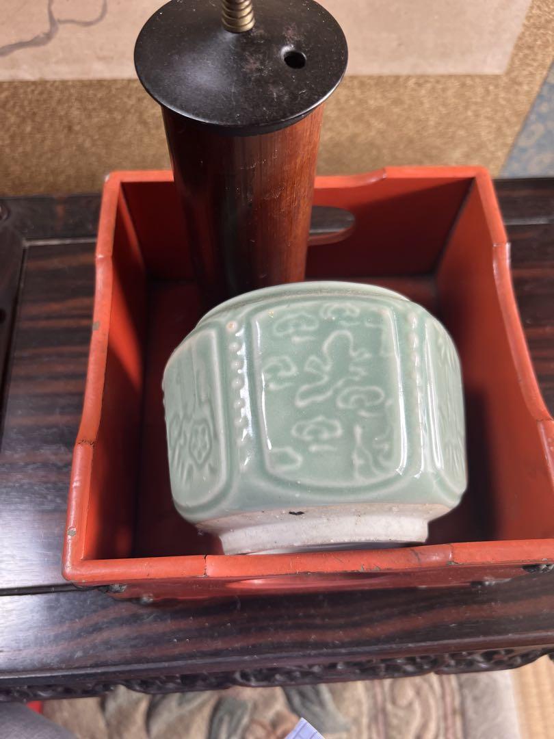 77 煙草盆　根來塗　一対