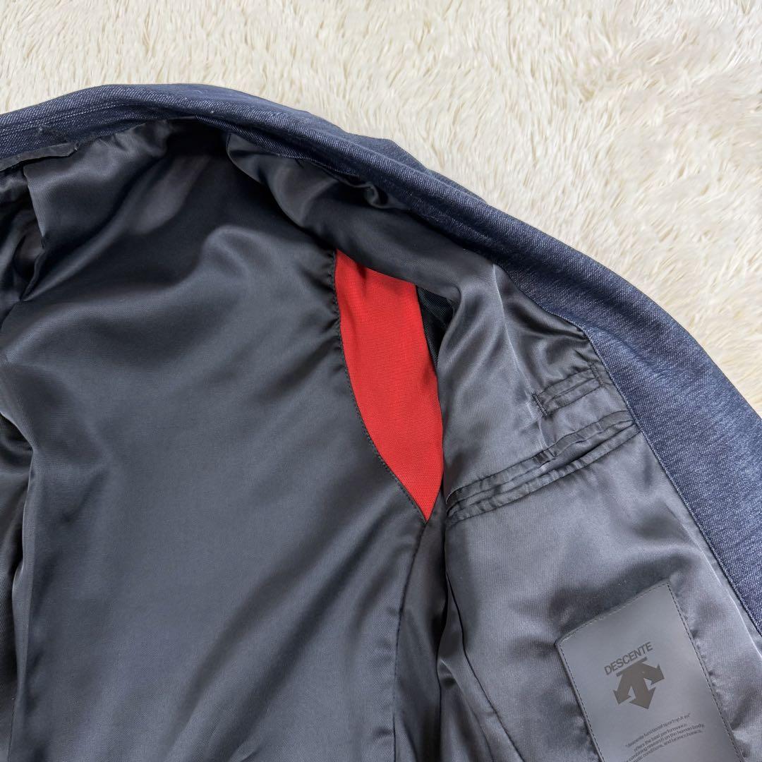 美品】DESCENTE デサント テーラードジャケット a4 ネイビー