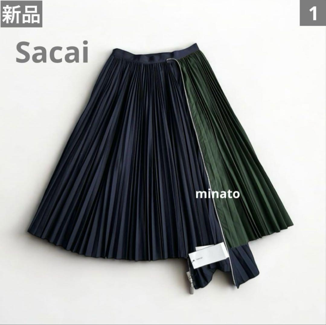 sacai タイトプリーツスカート sacai 未使用品△Sacai サカイ 24SS SCW-086 Cotton Poplin