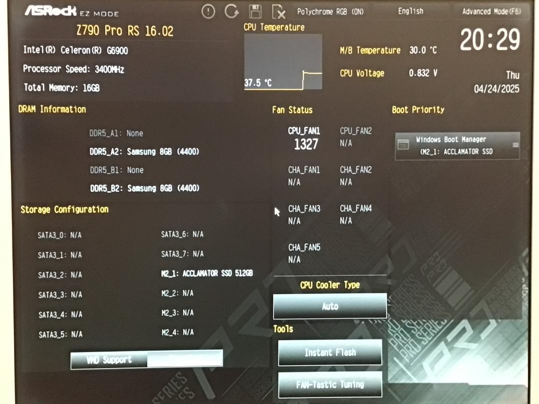 ASRock Z790 PRO RS　DDR5対応マザーボード