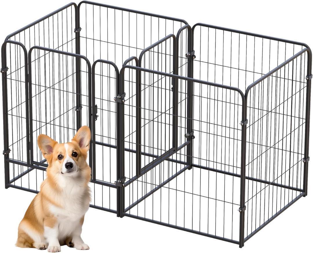 持ち運びが簡単✨ペットサークル 犬猫 小動物用 室内外兼用 扉付き 形状変更可