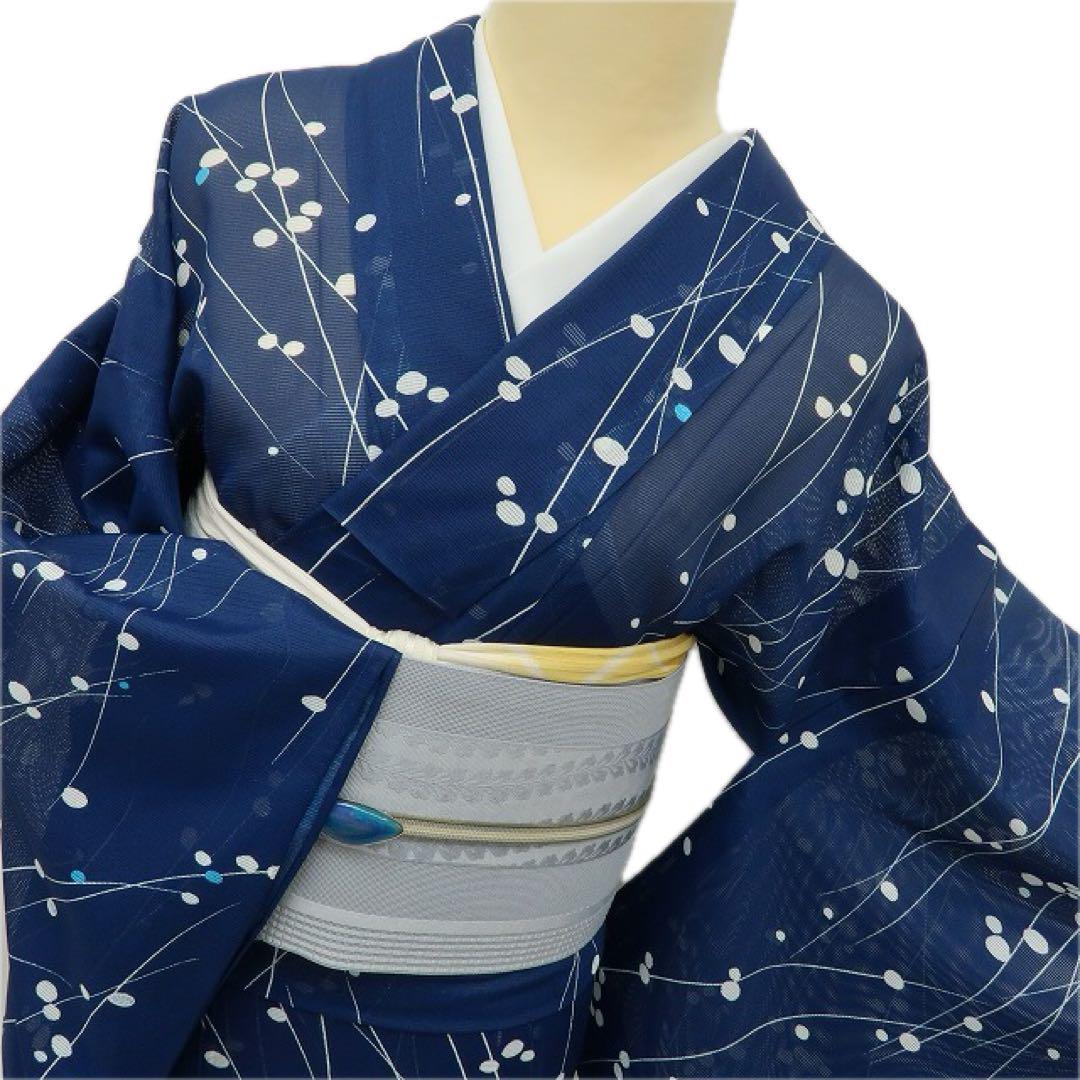 美品 洗える夏着物 絽 小紋 着物 A2821