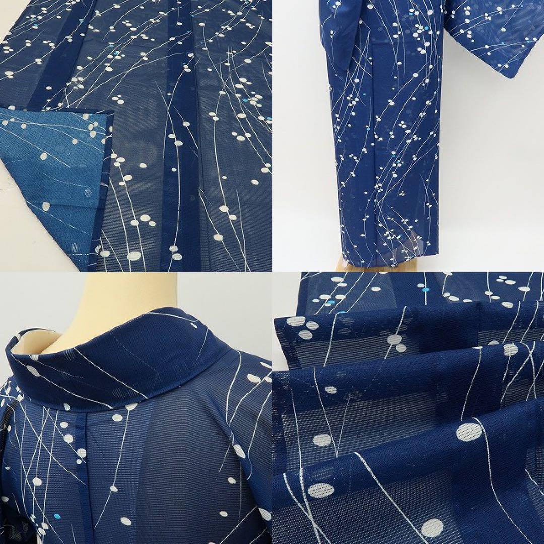 美品 洗える夏着物 絽 小紋 着物 A2821