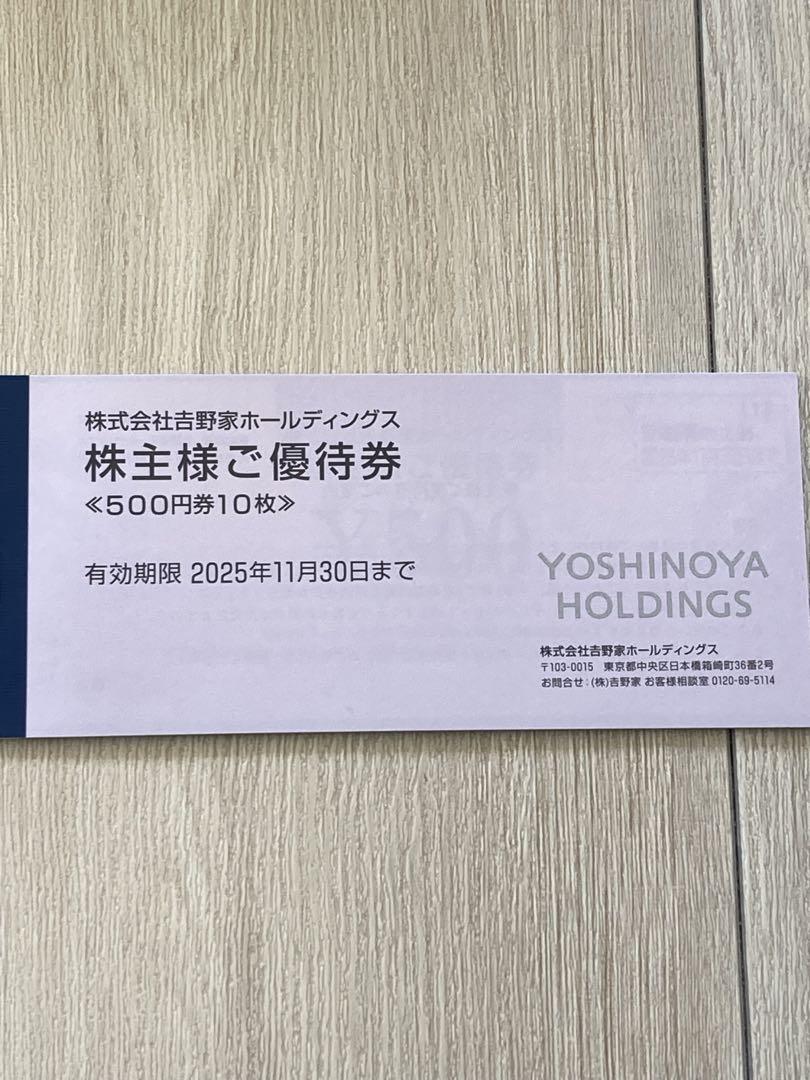 吉野家ホールディングス 株主優待券 500円券 10枚セット