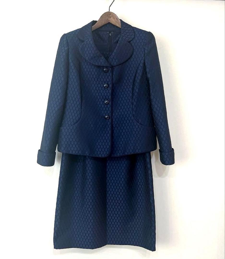 jun ashida フォーマル ワンピース ジャケット スーツ 紺 ネイビーL・jun ashida