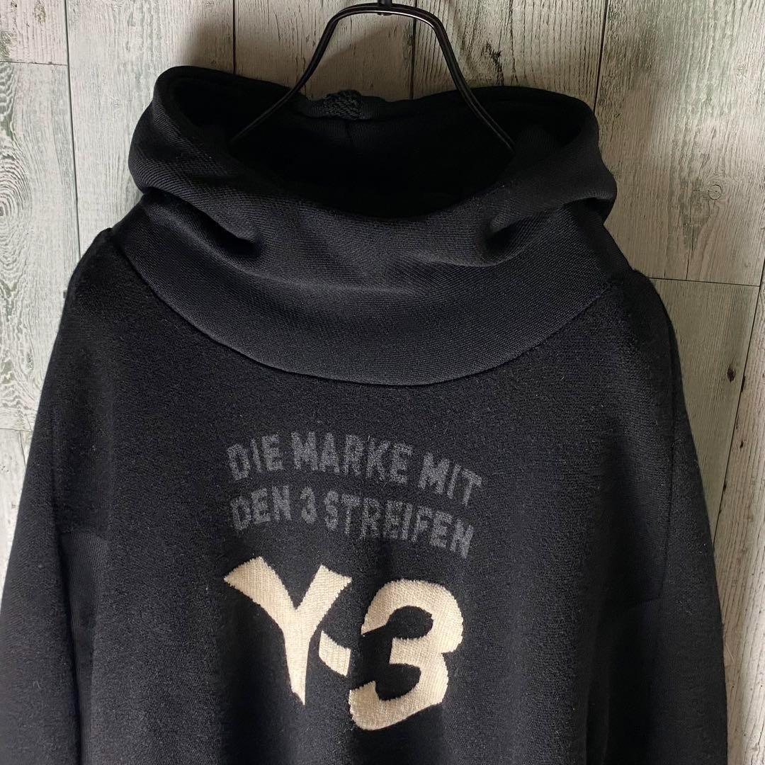 【※入手困難】Y-3 ワイスリー★ビッグロゴ モヘア パーカー 黒 L 美品