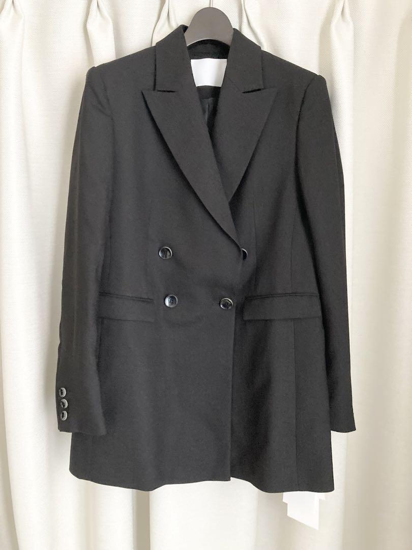 入荷なう タグ付未使用】Mame リネンタッチトリアセテートダブルブレス ジャケット・アウター