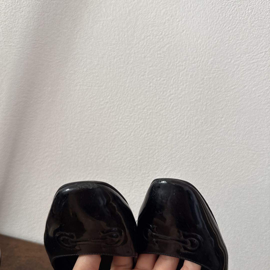 Salvatore Ferragamo ブラック フラットシューズ 6 1/2 - メルカリ