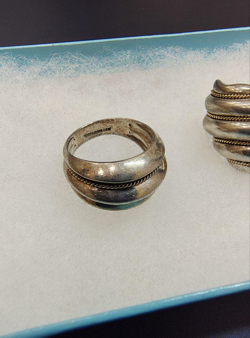 Tiffany&Co ツイストロープ　リング・イヤリングSterling　14K