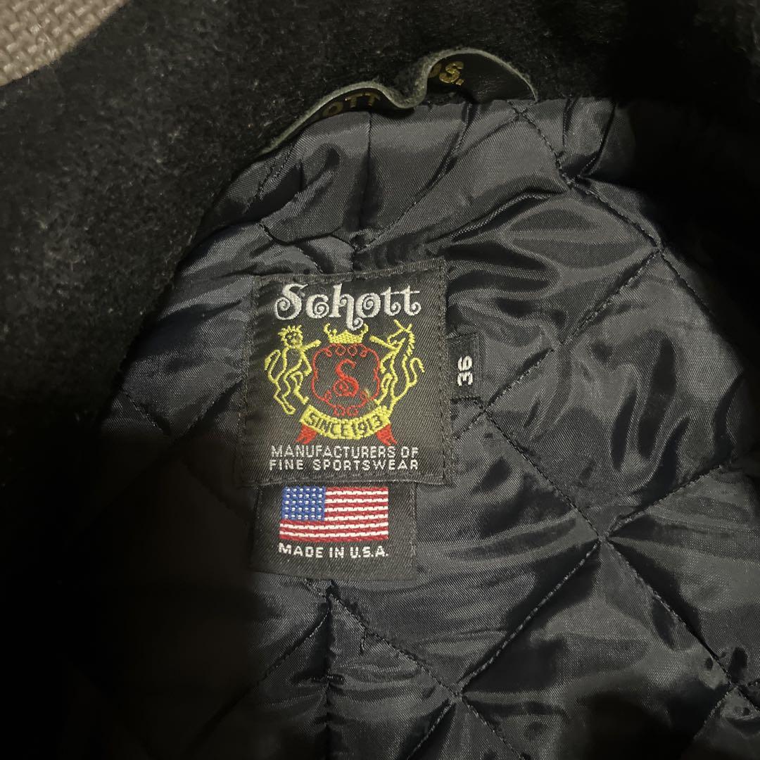 Schott ウールピーコート 36 黒