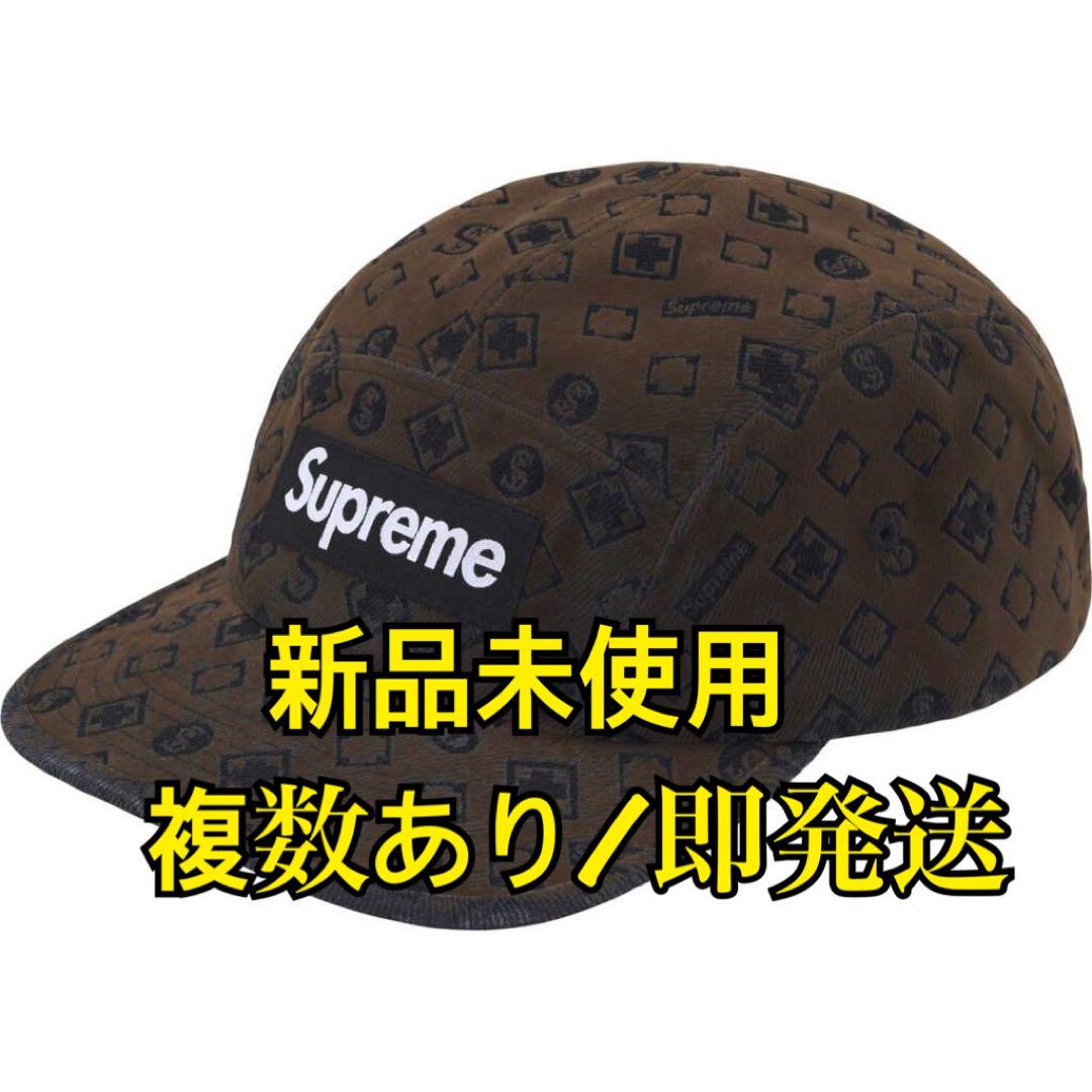Supreme Flocked Denim Camp Capフロックド茶