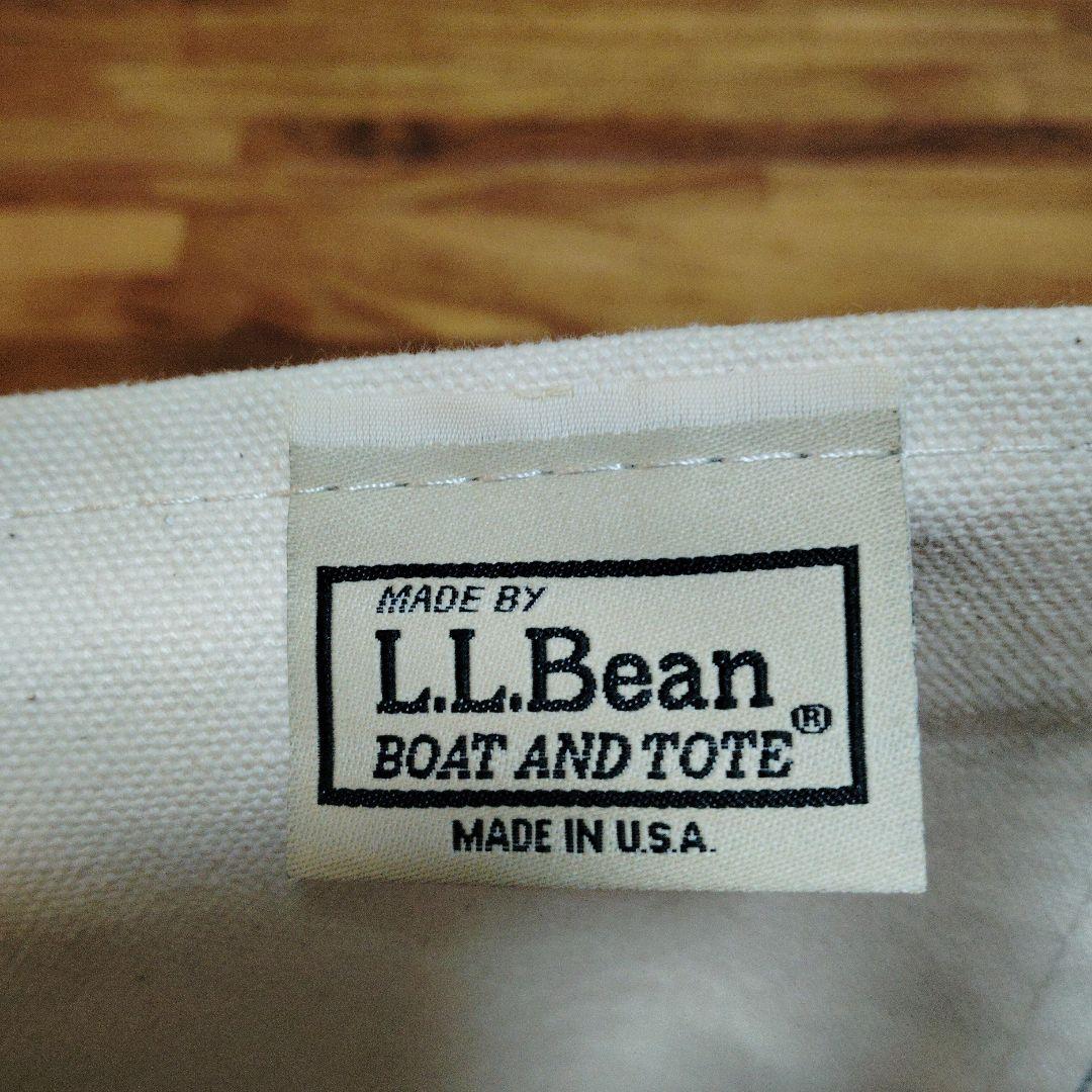 L.L.Bean アイボリー/ブルー トートバッグ