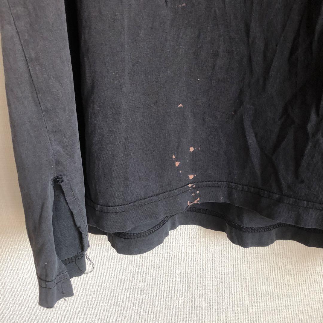 Y3 ヨウジヤマモトヴィンテージ加工オーバーサイズロゴTシャツ黒
