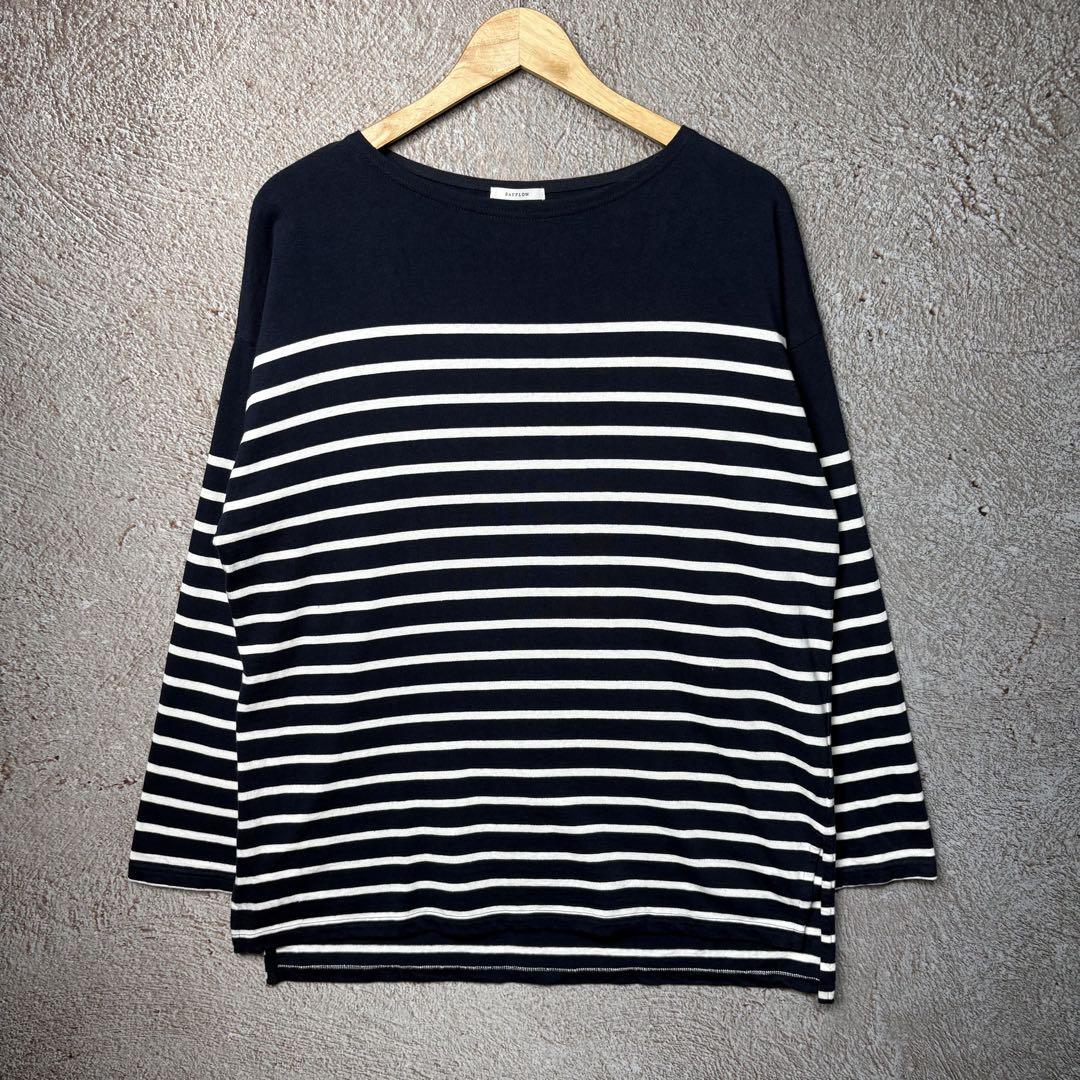 BAYFLOW スリット ボーダーTシャツ 丈長