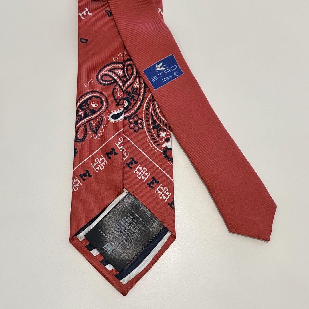【新品】ETRO　エトロ　ネクタイ　ペイズリーレッド