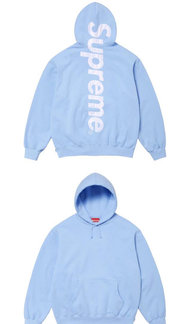Supreme satin appliqué fooded sweatshirt