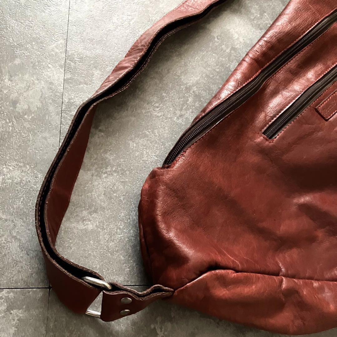 バッグ real leather deformed shoulder bag Y2K