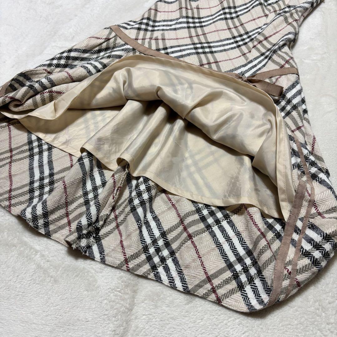 BURBERRY ノバチェック ノースリーブ リネン ワンピース 日本製
