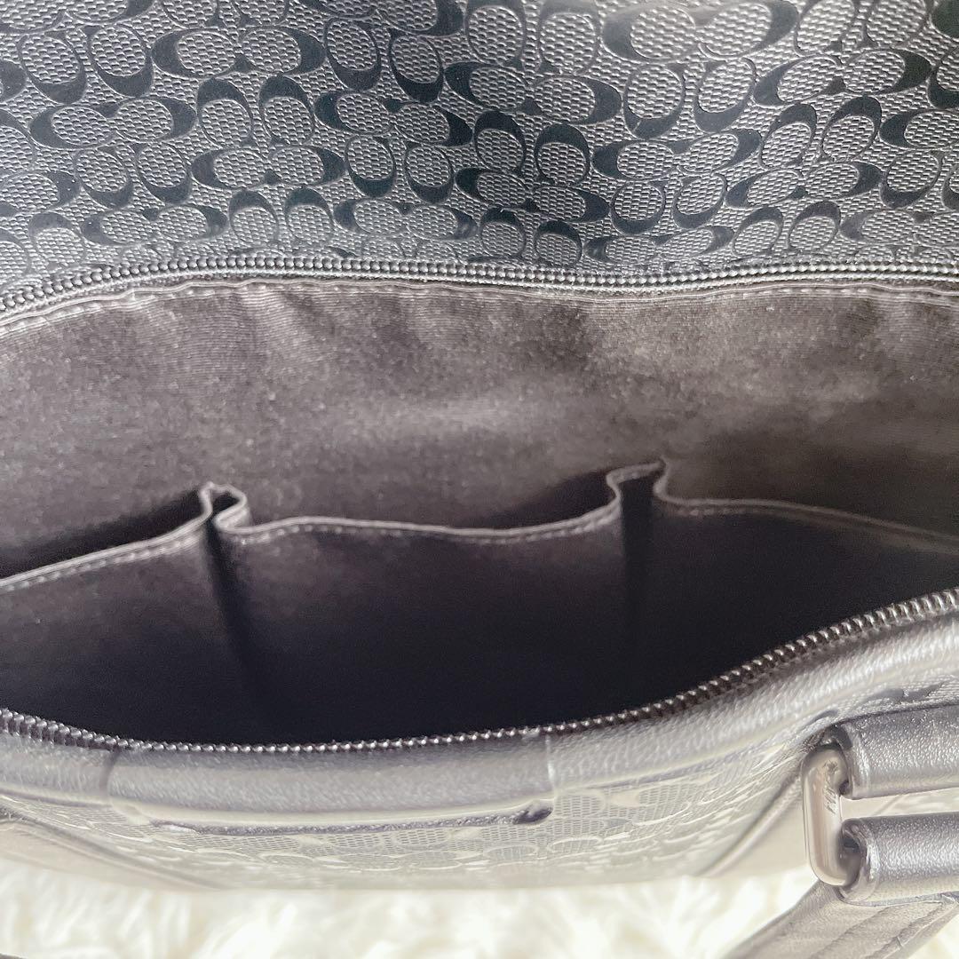 【COACH】ビジネスバッグ ミニシグネチャー PVC レザー ブラック