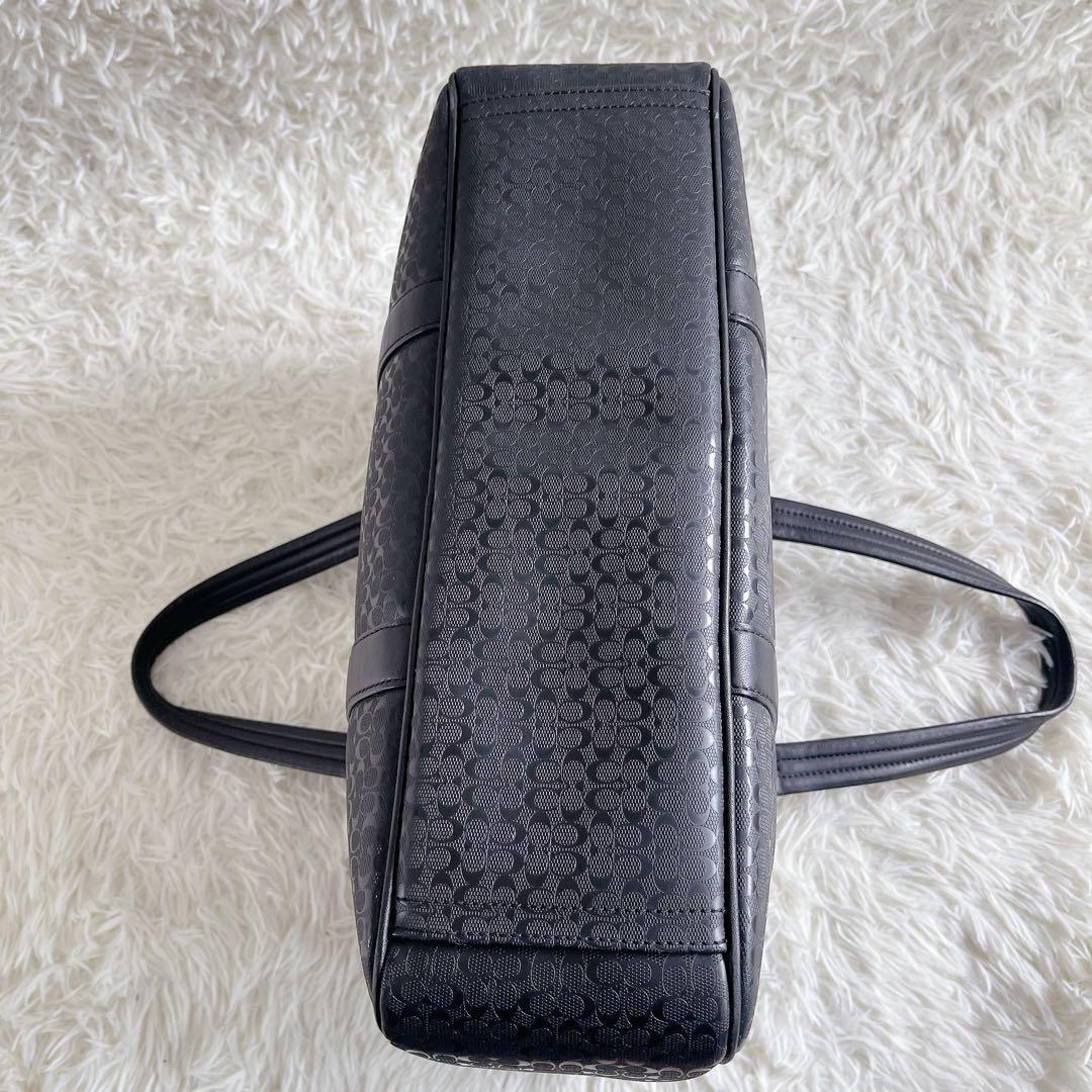 【COACH】ビジネスバッグ ミニシグネチャー PVC レザー ブラック