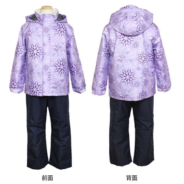 スキー スーツ上下 女の子向き 耐水圧2000撥水加工 防寒ウェア パープル色