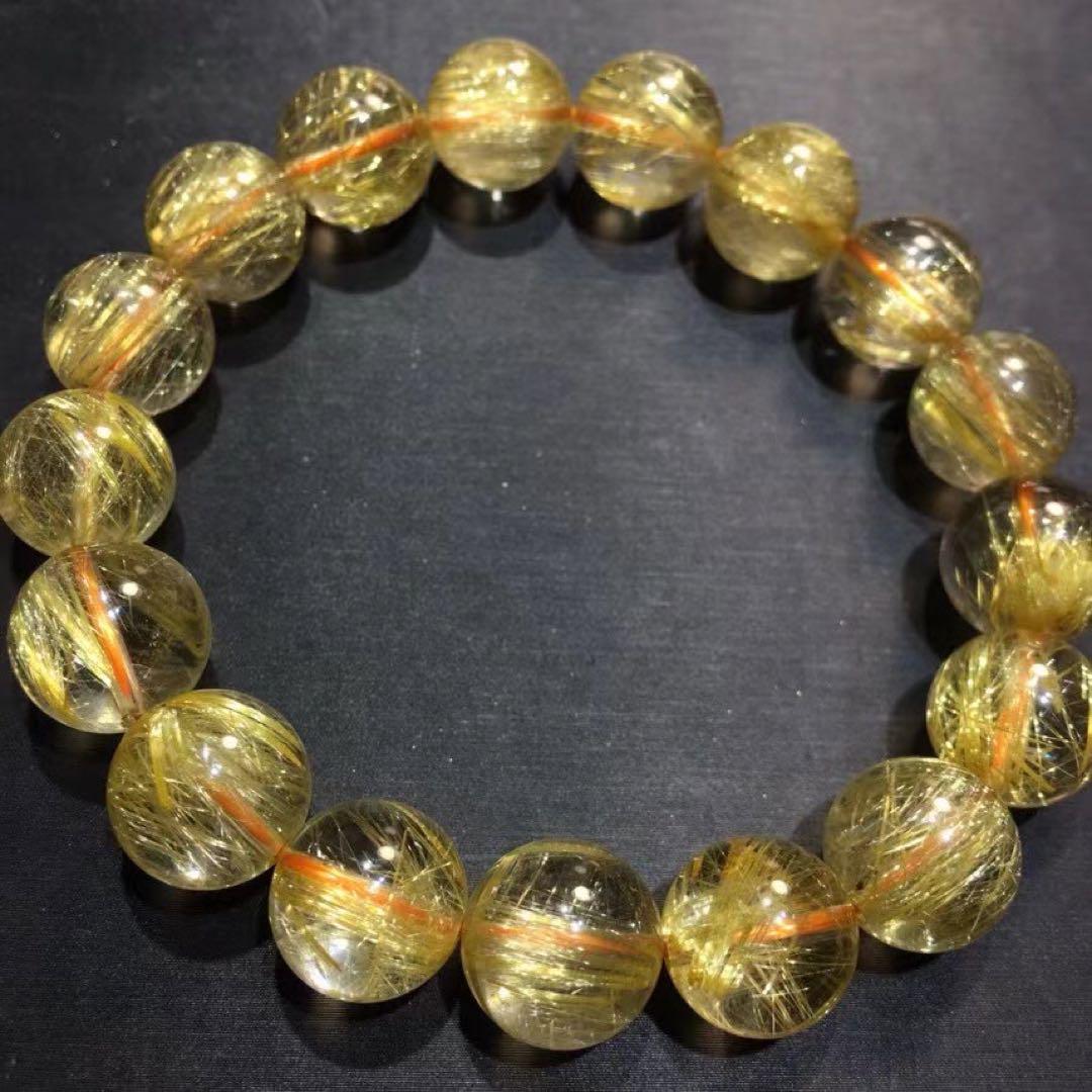 ⭐︎【天然】タイチンルチルクオーツ ブレスレット 12mm