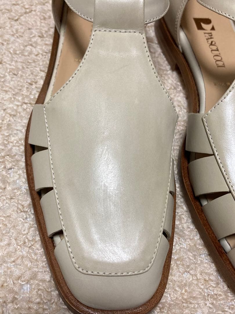 PASCUCCI パスクッチ グルカサンダル 36 ベージュ シューズ レザー