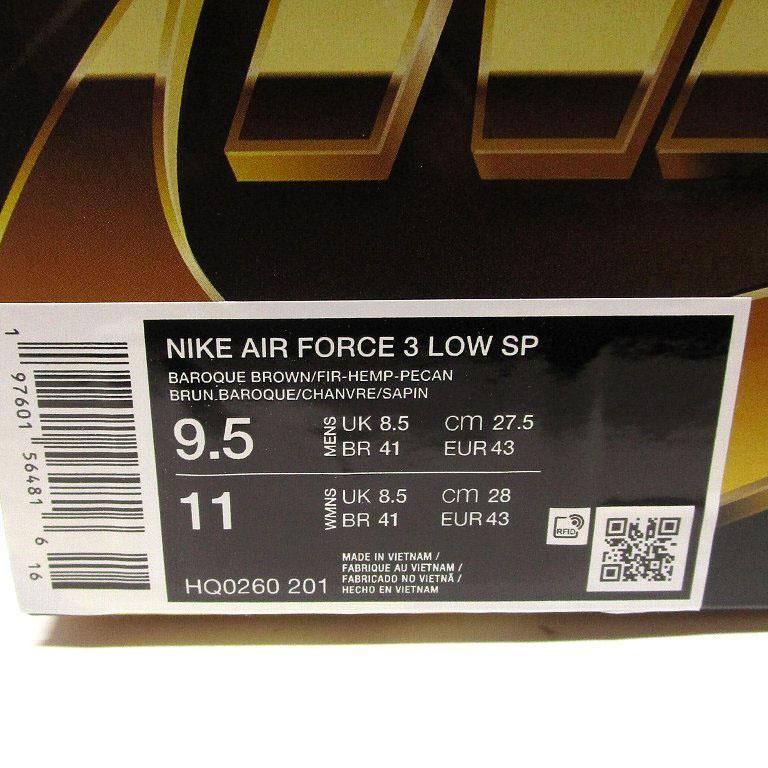 新品 NIGO × NIKE ナイキ AIR FORCE 3 LOW 27.5