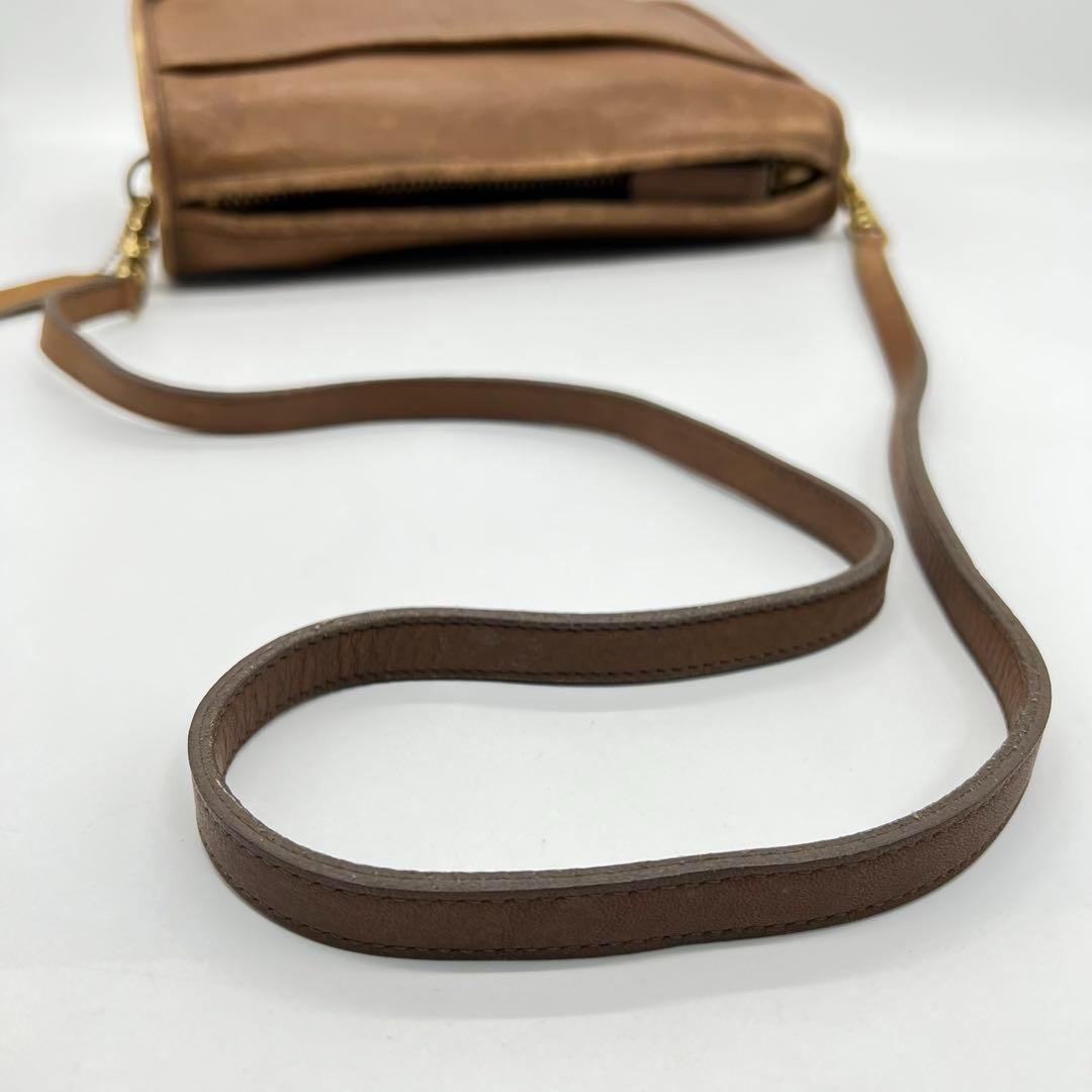 【良品】USA製 OLDCOACH TALONジップ ショルダーバッグ 茶色