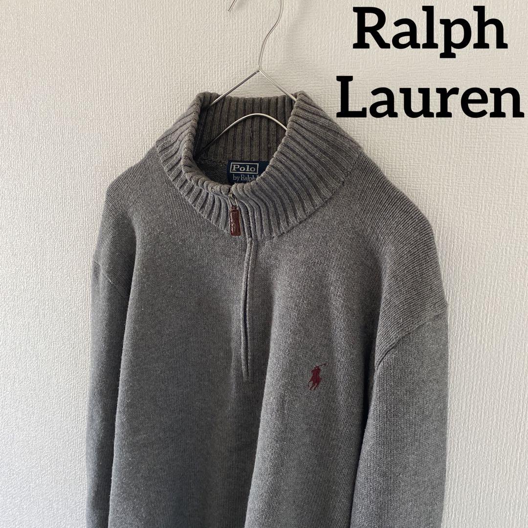 大注目】 RalphLaurenラルフローレンハーフジップニットセーターメンズ
