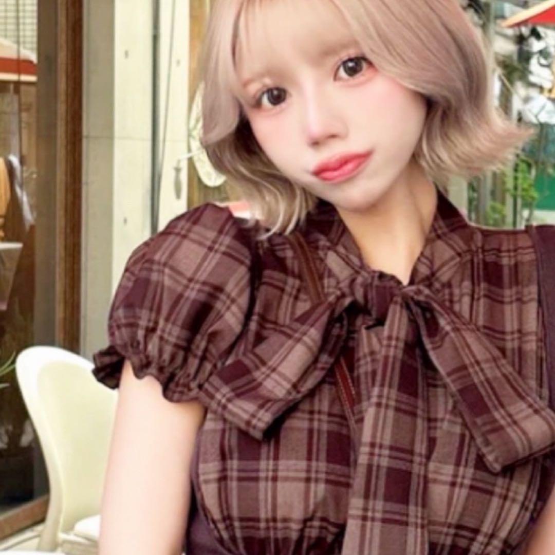 新品　ボウタイ　ニットミニワンピース　ダーリッチ darich フリーサイズ