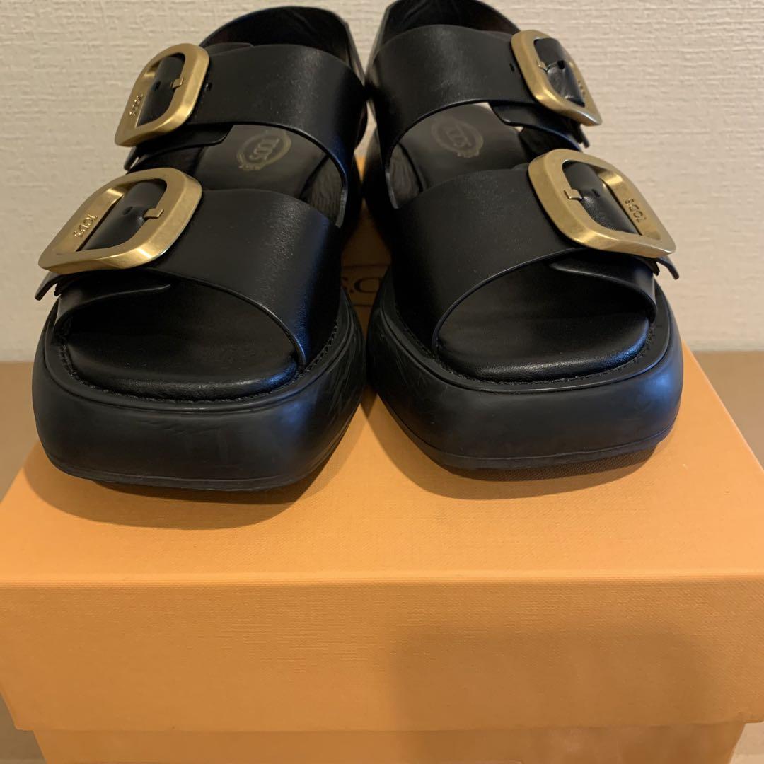 【ジャンク品】TOD'S トッズ　サンダル　ブラック　36半