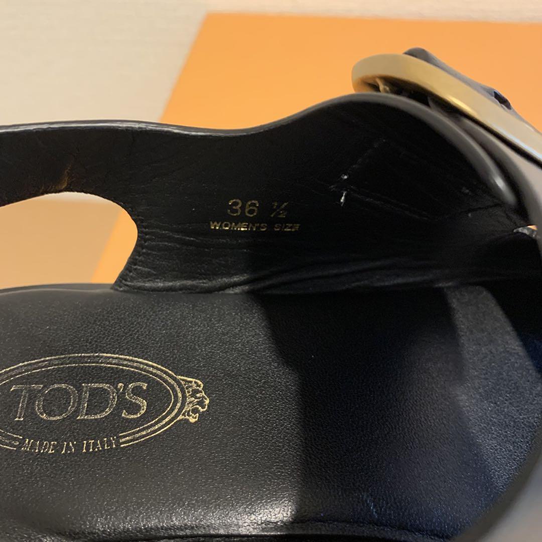 【ジャンク品】TOD'S トッズ　サンダル　ブラック　36半