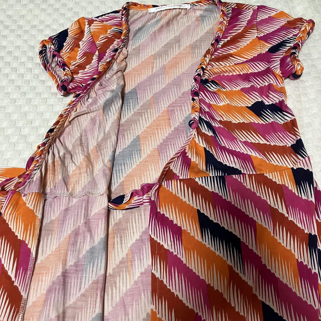 【DIANE VON FURSTENBERG】織地 ラップ風マキシワンピース DIANE von FURSTENBERG ラップワンピース SILKsize0 - メルカリ