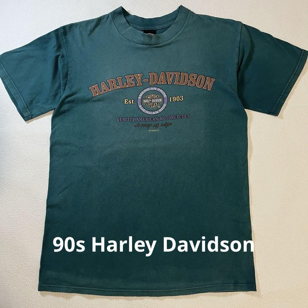 【オープニング 大放出セール】 Davidson Harley 90s Tシャツ メルカリ - 鬼フェード USA製 トップス