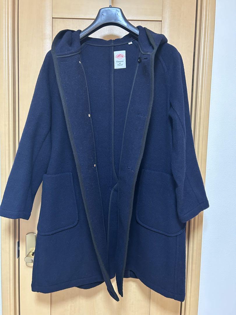 【美品】DANTON ウールモッサ ウールフードコート 女性 36 Mサイズ相当