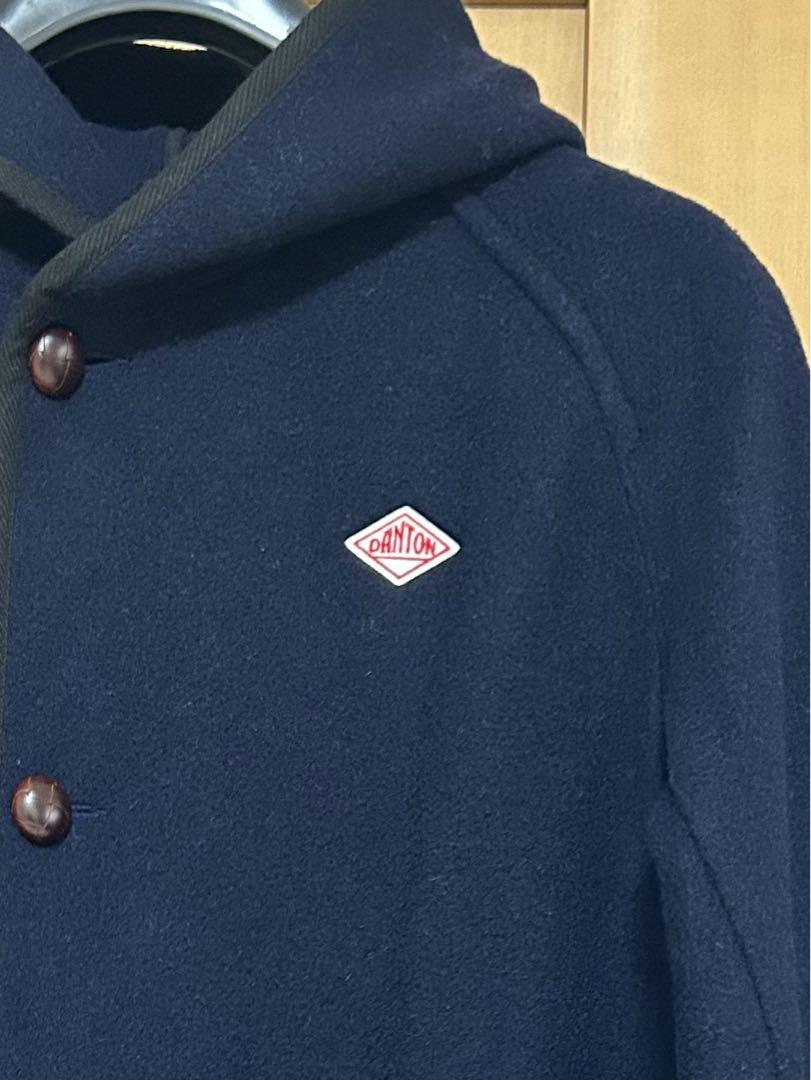 【美品】DANTON ウールモッサ ウールフードコート 女性 36 Mサイズ相当