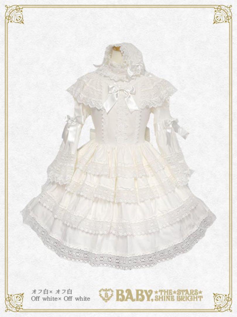 エリザベスワンピース+ヘッドドレスセット　オフ白