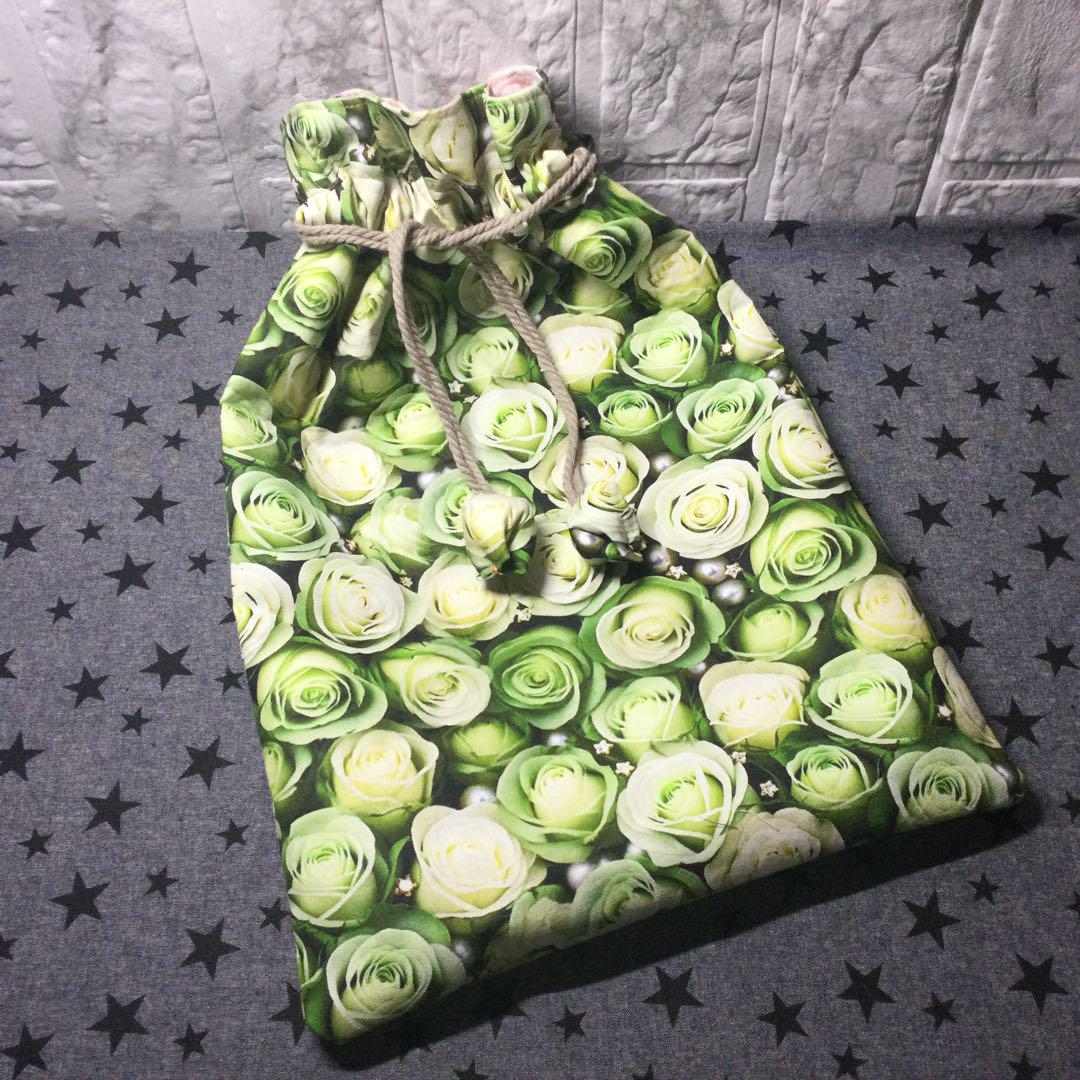 コヤンイサムチョンふっくらぺたんこバッグビッグサイズ★輸入生地立体感花柄