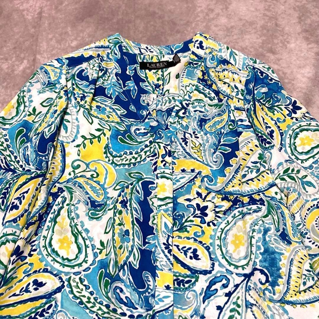 ラルフローレン　RALPH LAUREN　総柄ブラウス　花柄　ペイズリー柄　XS