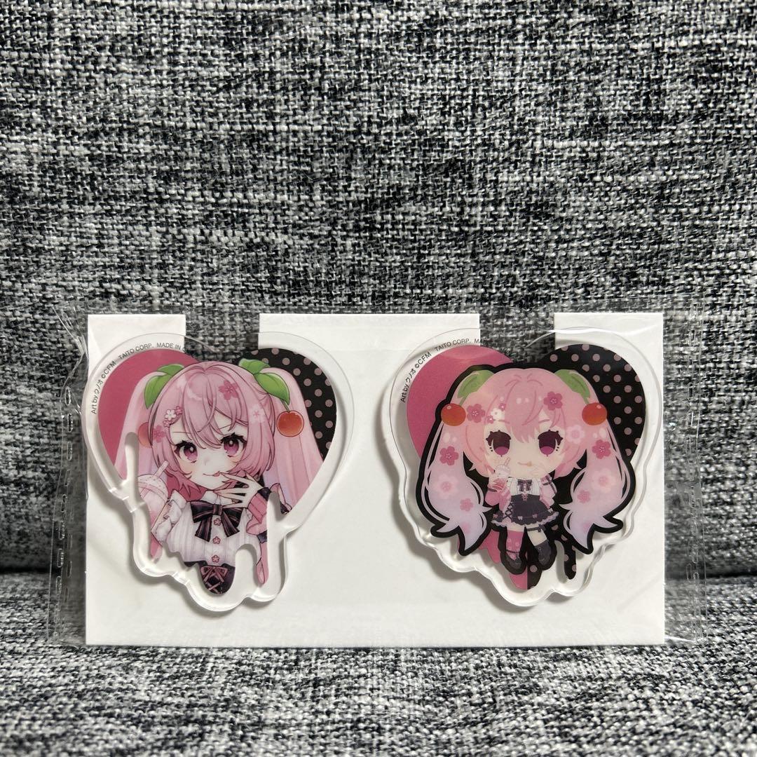 初音ミク タイトーくじ 桜ミク A賞 クリアスタンド クリアバッジ