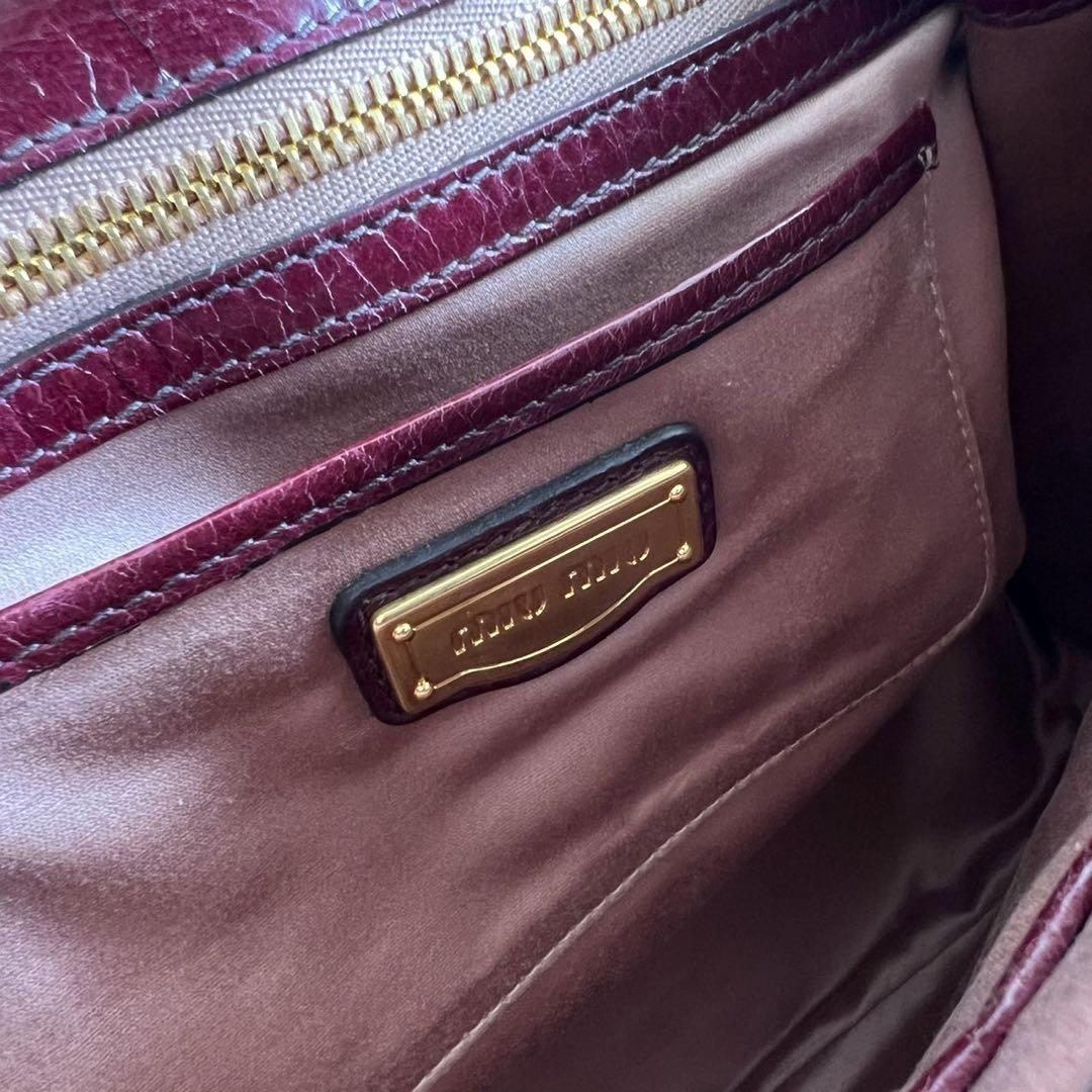 90s MIU MIU CROCHET LEATHER HAND BAG