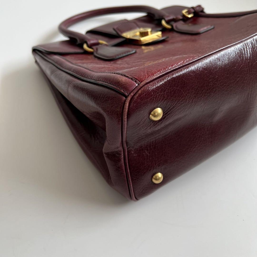 90s MIU MIU CROCHET LEATHER HAND BAG