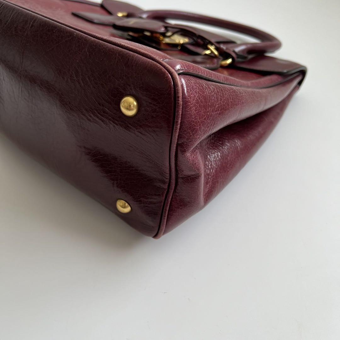 90s MIU MIU CROCHET LEATHER HAND BAG