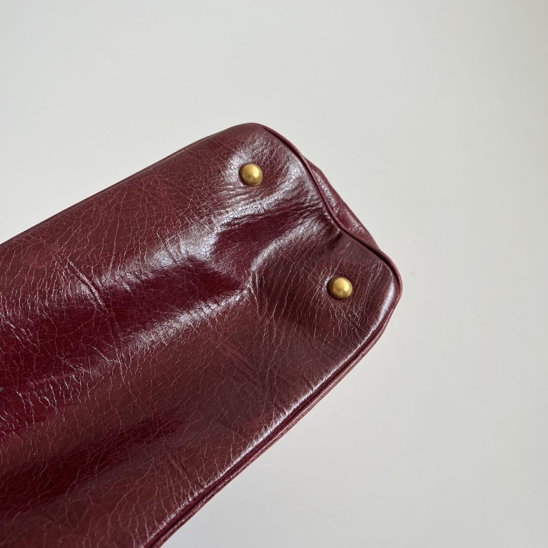 90s MIU MIU CROCHET LEATHER HAND BAG