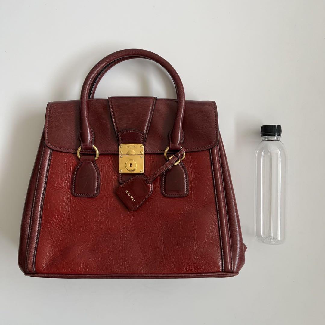 90s MIU MIU CROCHET LEATHER HAND BAG