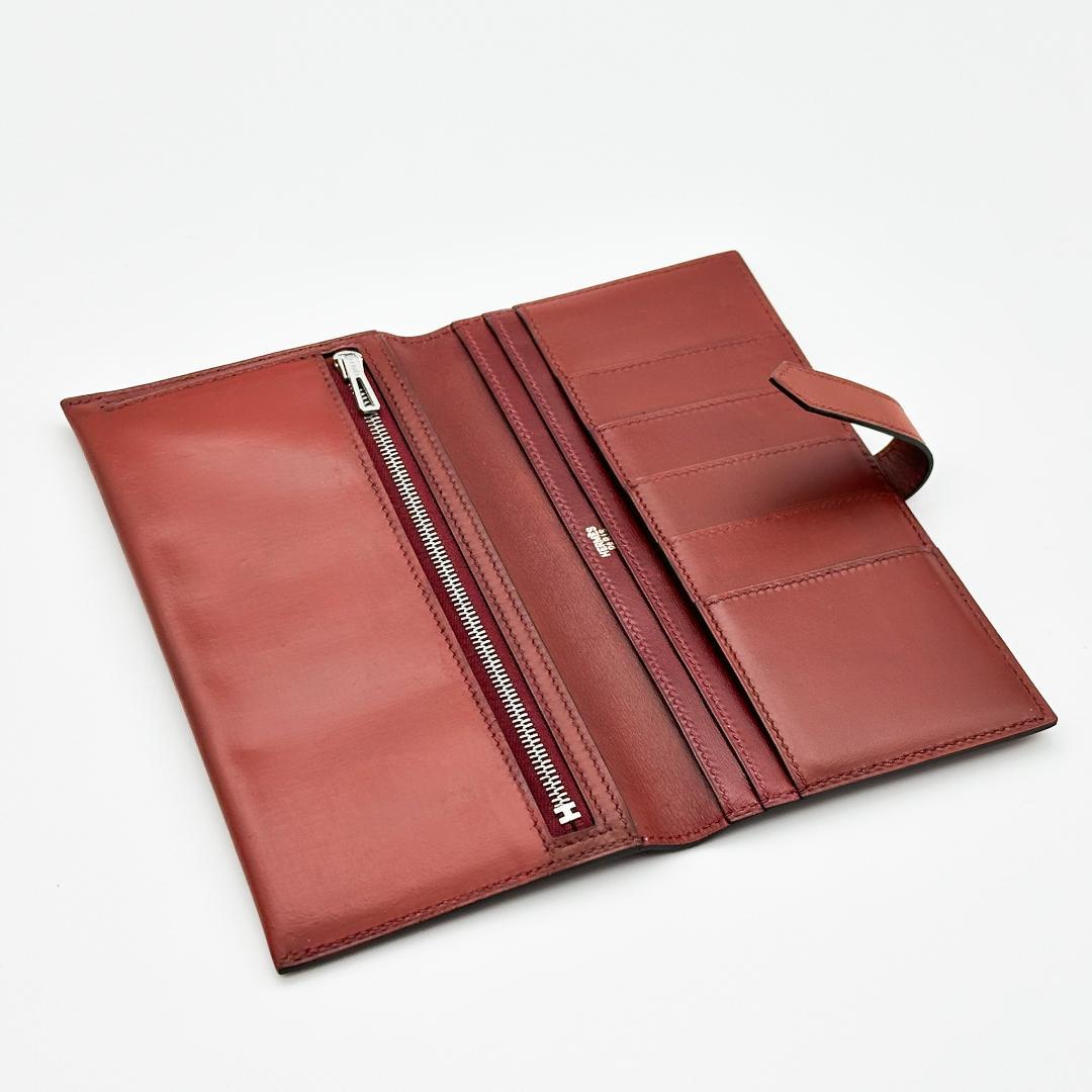 【極美品】HERMES エルメス　べアンクラシック　レッド　□F　長財布
