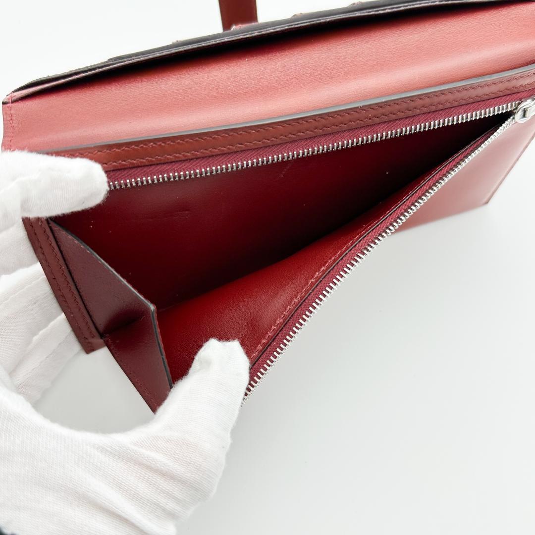 【極美品】HERMES エルメス　べアンクラシック　レッド　□F　長財布