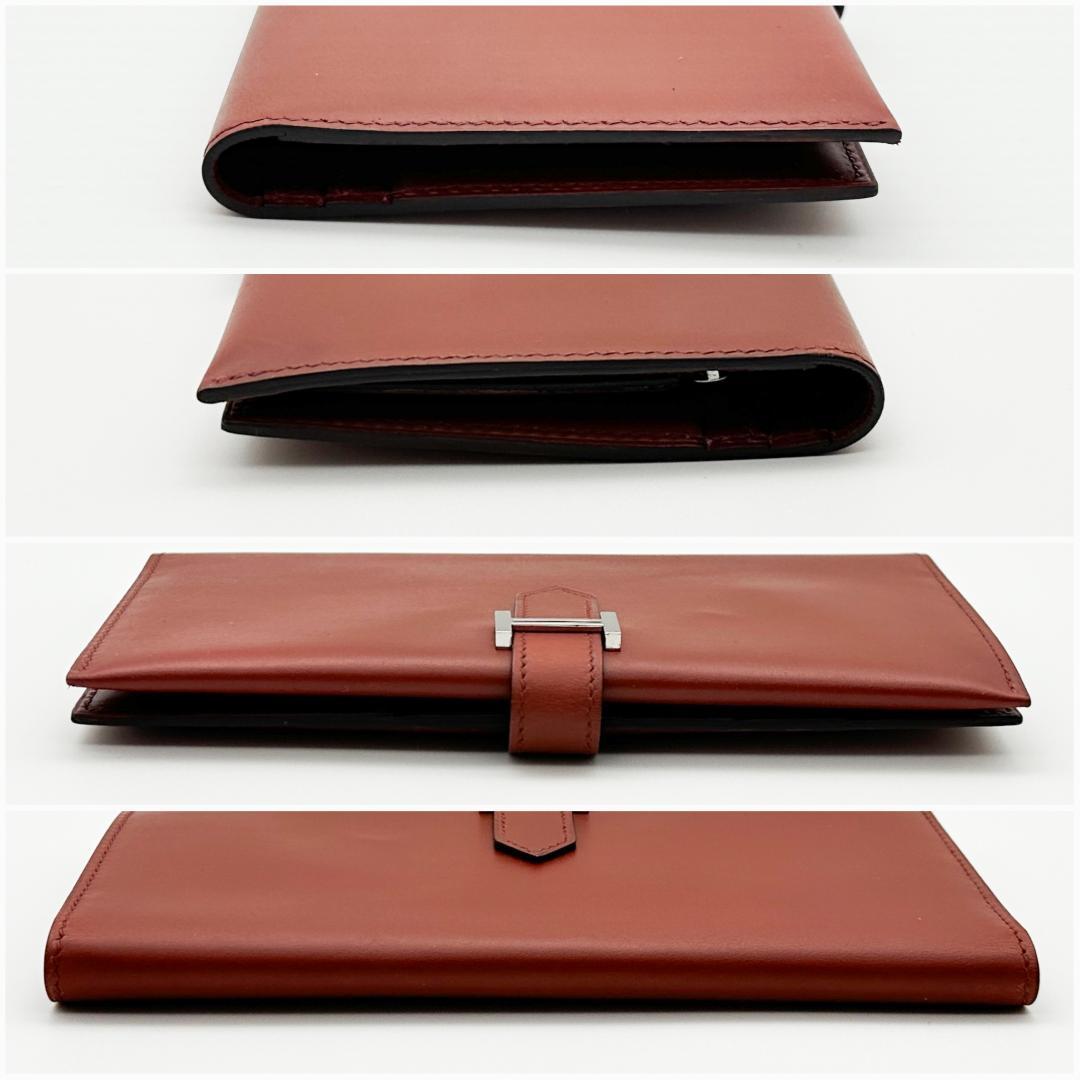 【極美品】HERMES エルメス　べアンクラシック　レッド　□F　長財布